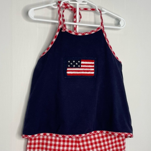 Cottontail Originals Girls Gingham Wrap Halter Top Crop Pants USA Vintage 4T - Picture 2 of 14